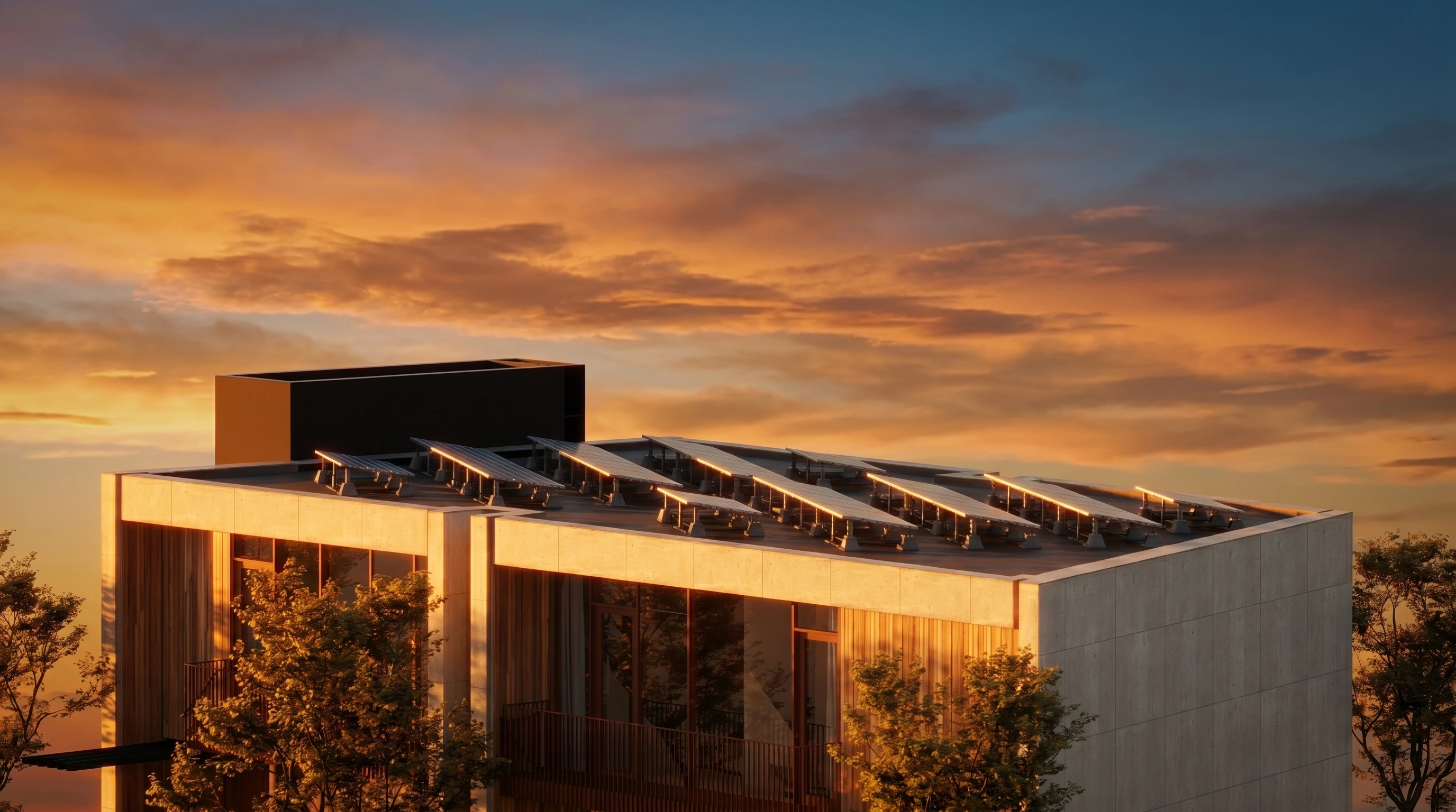 Solar panels — evening